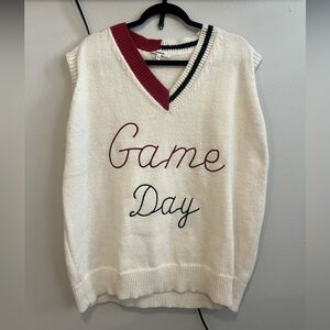 Red and white game day sweater!